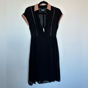Black collared reformation dress size 4